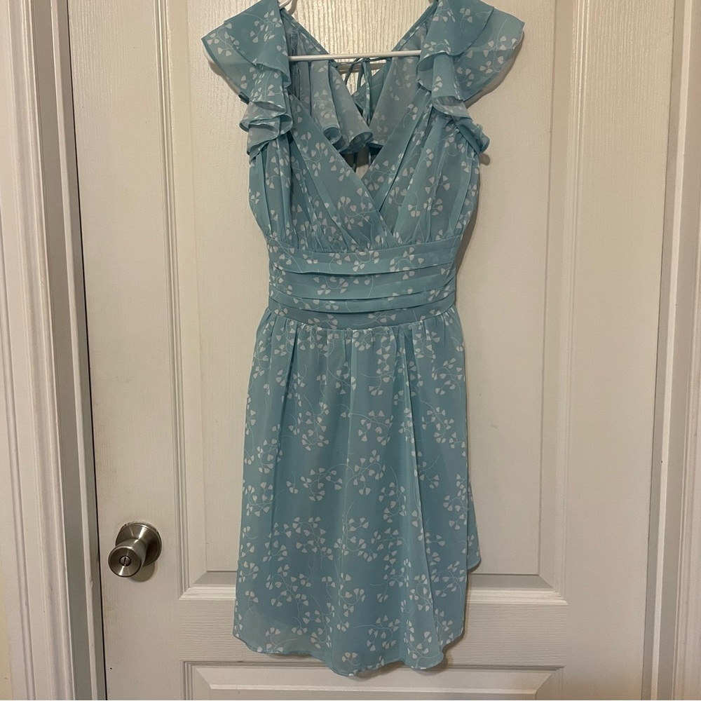 Selfie Leslie Teal Floral Dress